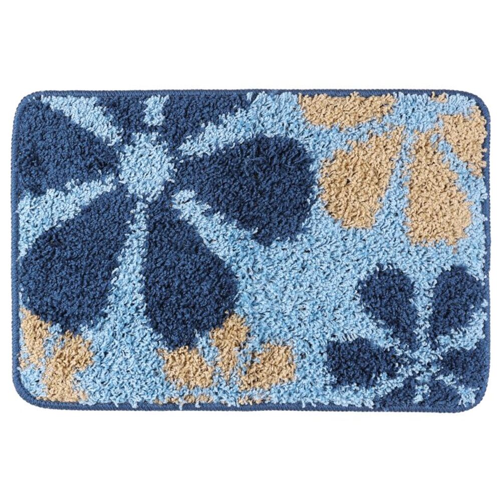 Washable Bath Carpet for Bathroom Floor, Tub 16" x 24" Blue